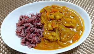 ホタテカレー&黒米